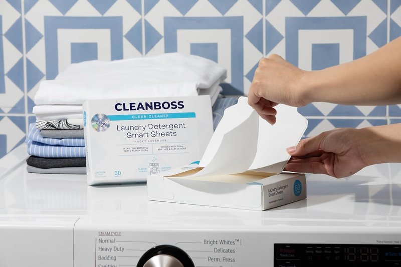 CleanBoss Laundry Detergent Smart Sheets - Eco-Friendly, Easy-To-Use | 30 Sheets