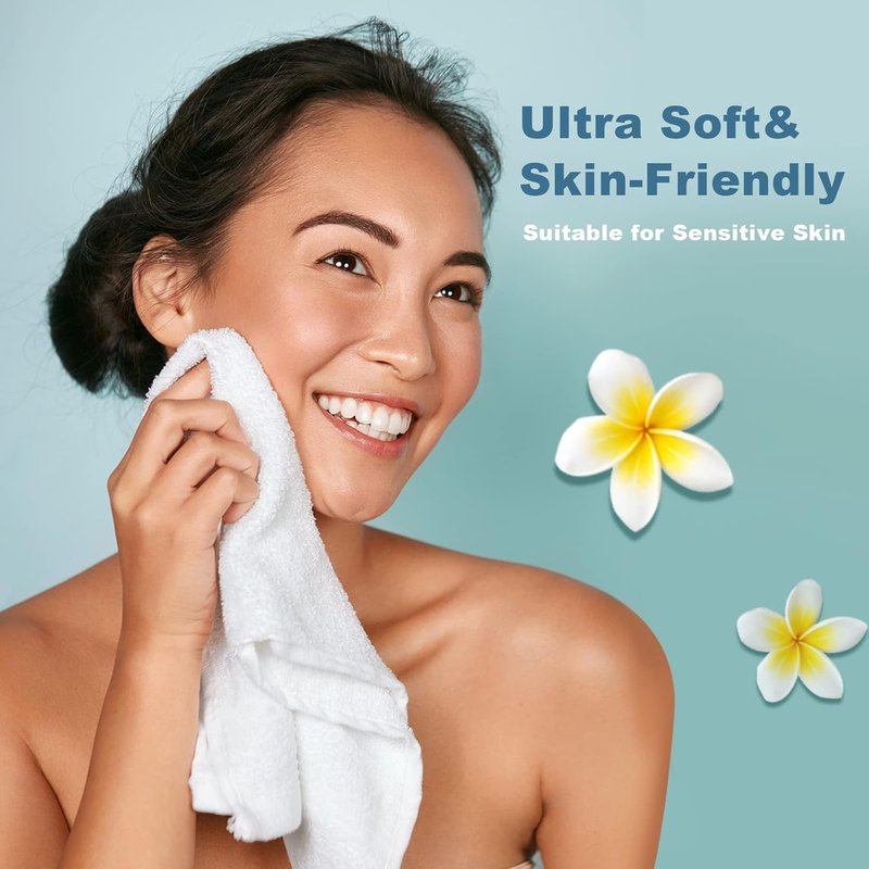 HOMEXCEL Microfiber Washcloths - 50 Pack, 12" x 12" Soft & Highly Absorbent Towels for Home & Spa