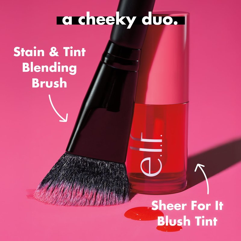 e.l.f. Sheer For It Blush Tint, Multi-Use, Long-Lasting Lip & Cheek Makeup, Creates A Natural Flush Finish, Vegan & Cruelty-Free, Plums Up