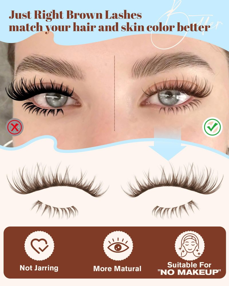 Brown Lash Clusters With Bottom Eyelash Clusters Natural Look Cluster Eyelash Extensions 300Pcs Brown Wispy Lash Clusters D-Curly Individual Lashes 10-16MM by Zegaine
