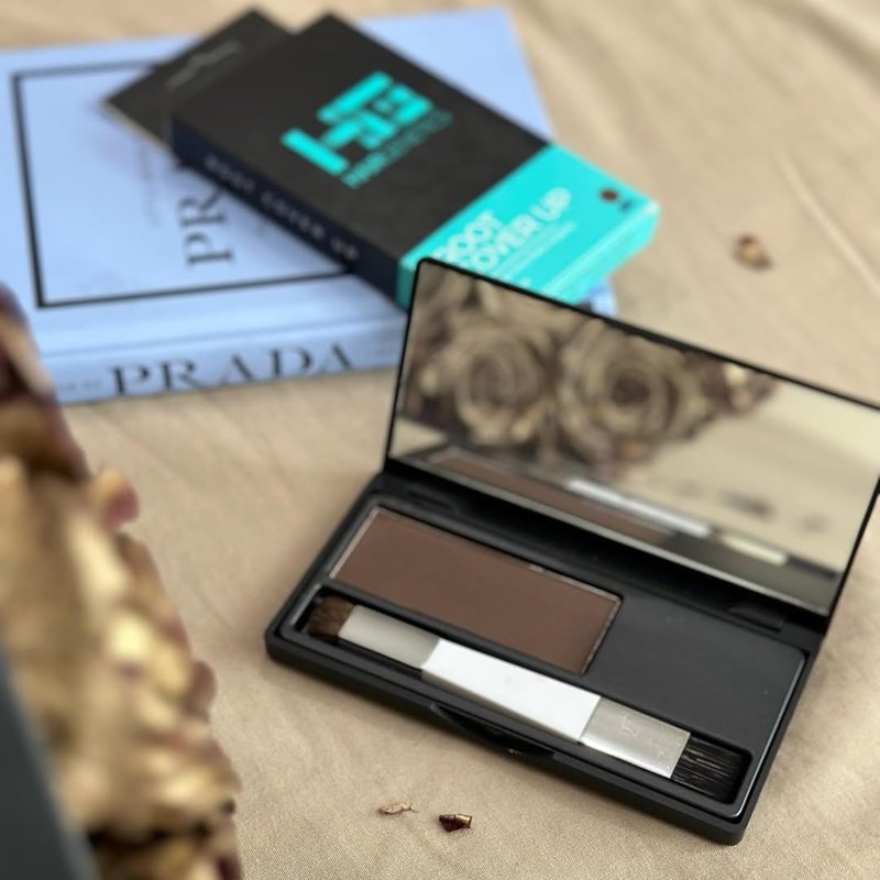 Hair Genetics Root Touch Up Powder - Natural Grey Hair Coverage with Mineral Technology | Dark Brown