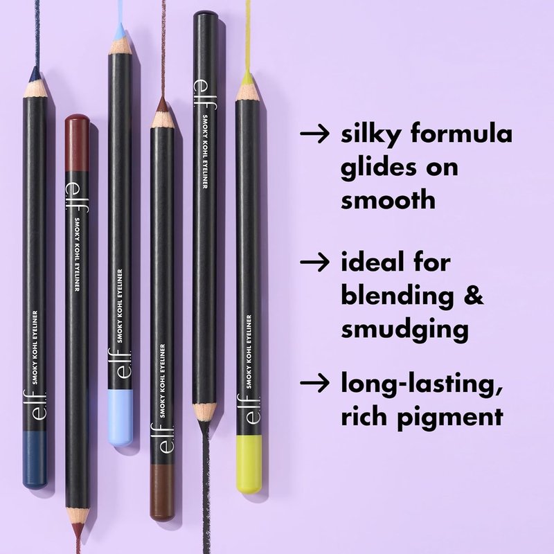 e.l.f. Smoky Kohl Eyeliner - Long-Lasting, Bold Eye Pencil for High-Pigmented Makeup | Vegan, Cruelty-Free, Beige Flag