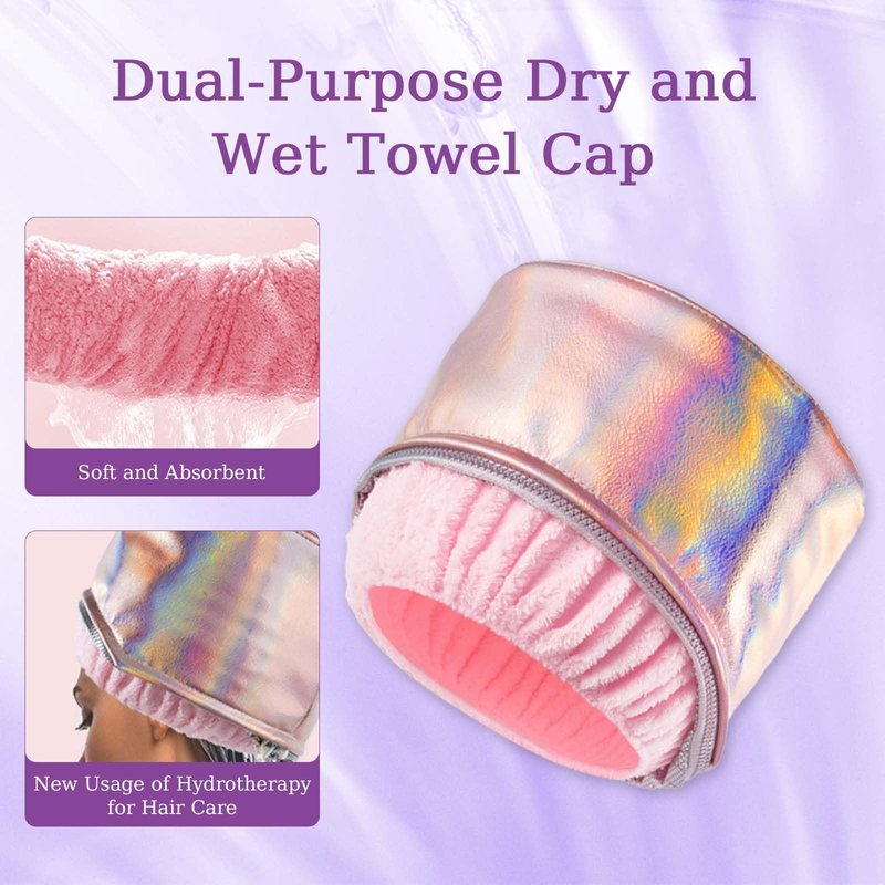 Electric Hair Care Cap for Deep Care,Women Heating Thermal Heat Cap,Hooded Bonnet Head Band for Drying Styling Curling Deep Conditioning,3-Level Heats Up,Personal Hair Care Use at Home (Pink)