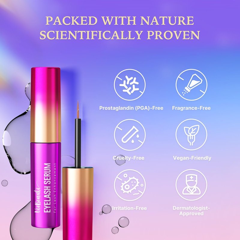 Lash Serum for Eyelash Growth - Advanced Formula for Longer, Fuller Lashes | Vegan & Cruelty-Free, 2mL