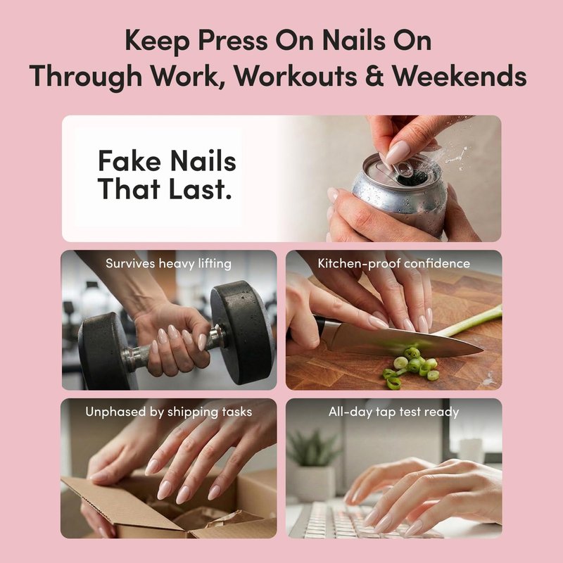 Glamnetic Press On Nails - Short Oval Fake Nails with Blue French Tips, Polka Dots & Whale Accents | Salon Quality Summer Nails | Whale Waves | 15 Sizes - 30 Nail Kit with Glue