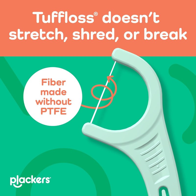 Plackers® Micro Line® Floss Picks - Intense Mint Floss Picks | 500 Count, PTFE-Free