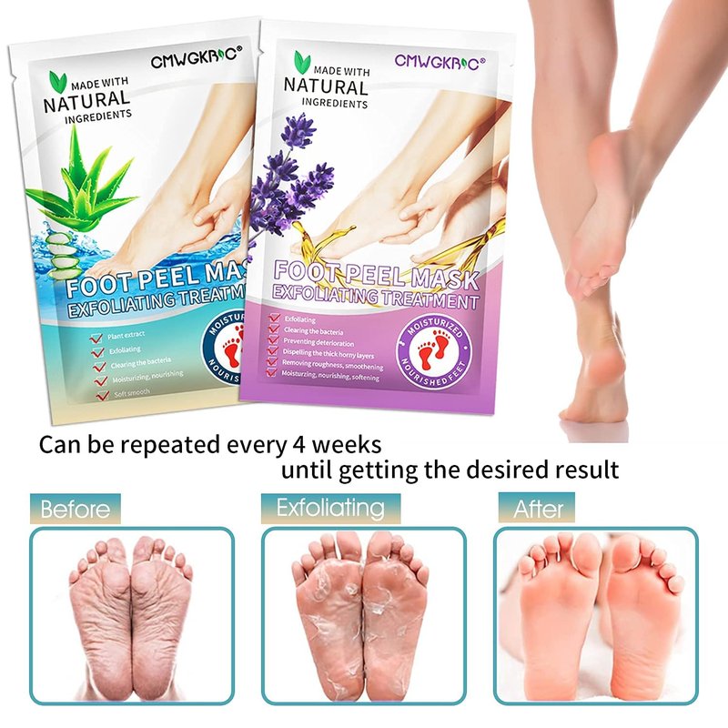 5 Pack Foot Peeling Mask,Exfoliator Peel Off Calluses Dead Skin Callus Remover,Foot Mask for Dry Cracked Feet,Foot Peel Masks for Men and Women Feet Peeling Mask for Fathers Day Gift,Gifts for Him