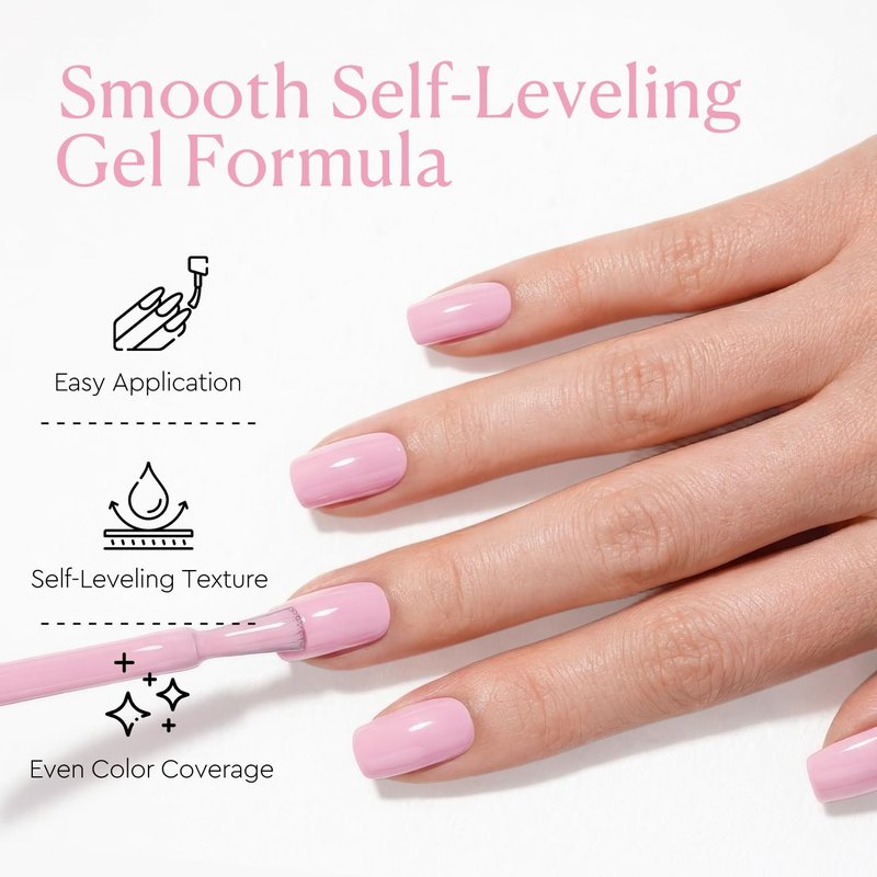 AZUREBEAUTY Gel Nail Polish - Light Pink Cream, High Gloss Opaque 18ML | Soak Off UV/LED for Manicure & Nail Art