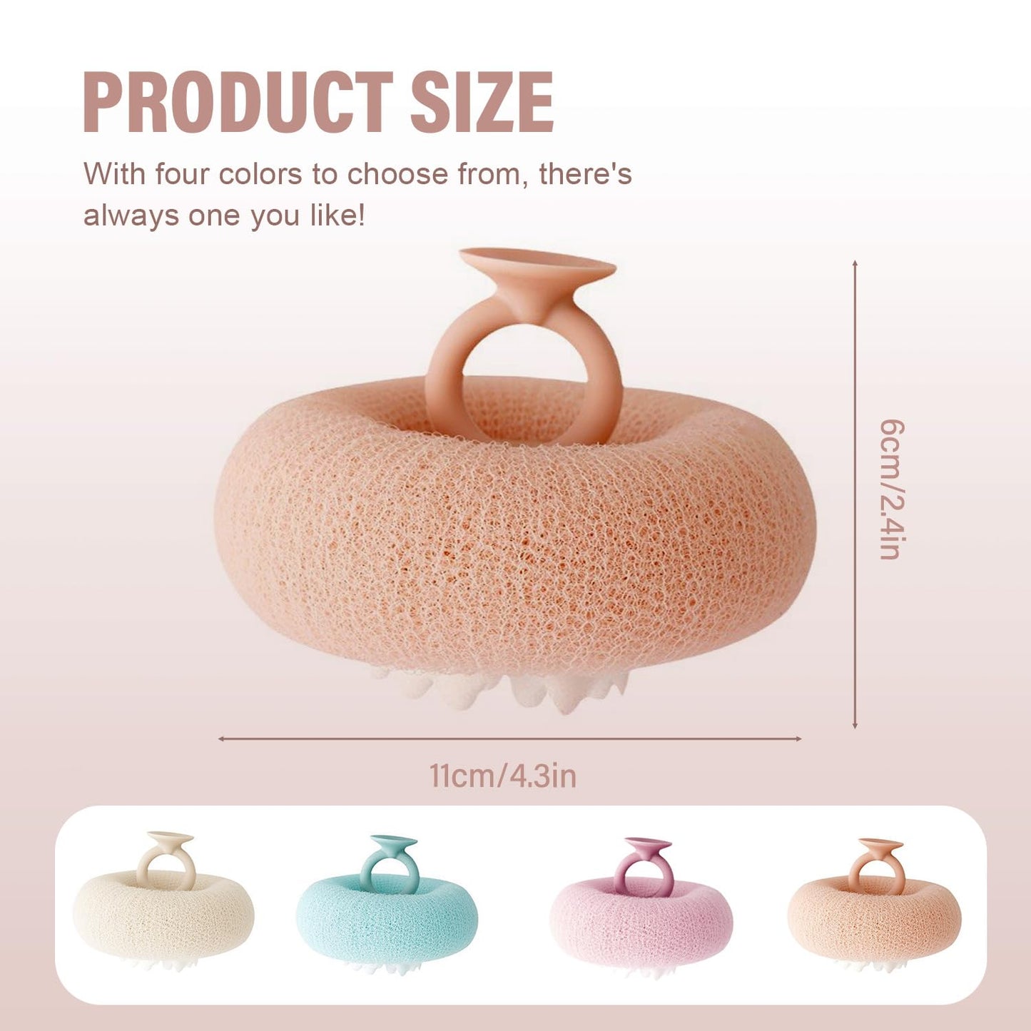 Super Soft Sunflower Suction Cup Bath Ball, 2026 New 2 in 1 Sunflower Bath Ball, Exfoliating Bath Sponge Cleaning Brush, Sponge Mesh Pouf Shower Ball for Women Men Teen (2Pcs-Blue+Pink)