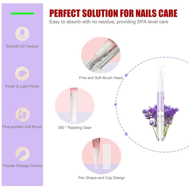 GRUNIL Cuticle Oil Pen - 15 PCS Nail Growth Treatment & Strengthener | Home Nail Care Kit