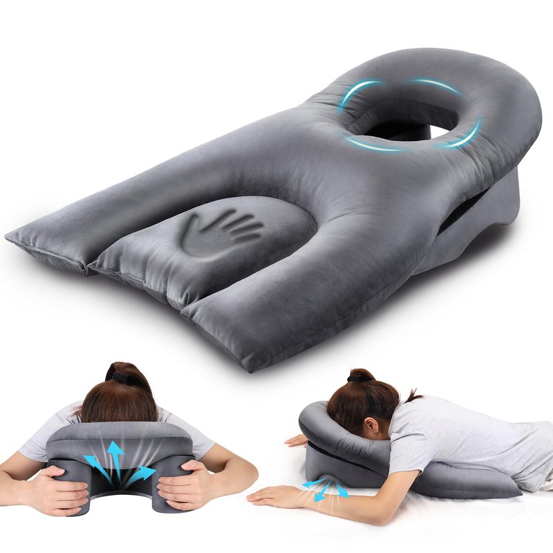 Morelexa 2026 Upgraded Face Down Pillow After Eye Surgery - 3-Vent Design Increase 50% Airflow, Massage Pillow Face Down for BBL/Back Surgery Vitrectomy Recovery and Stomach Sleepers