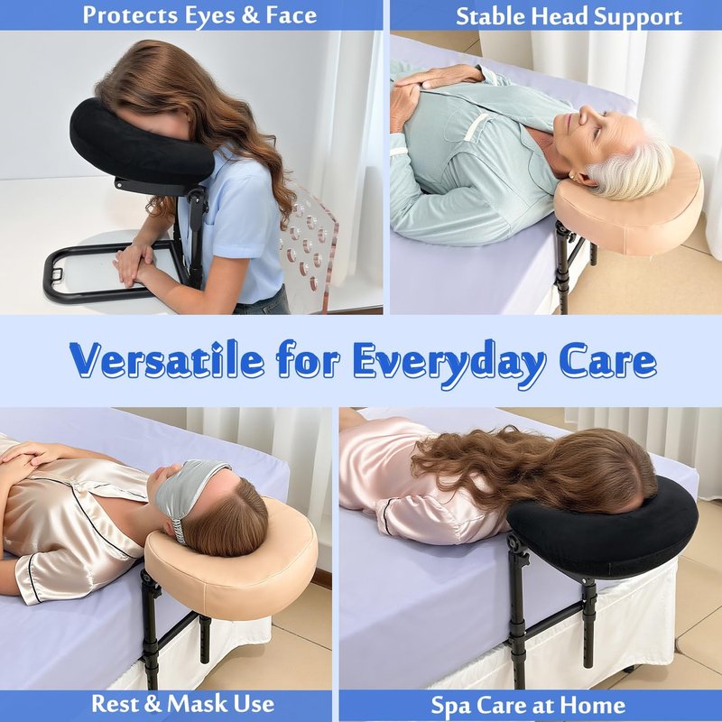 AOSSA Massage Headrest - Adjustable Face Cradle for Home Spa & Eye Surgery Recovery | Comfortable Support