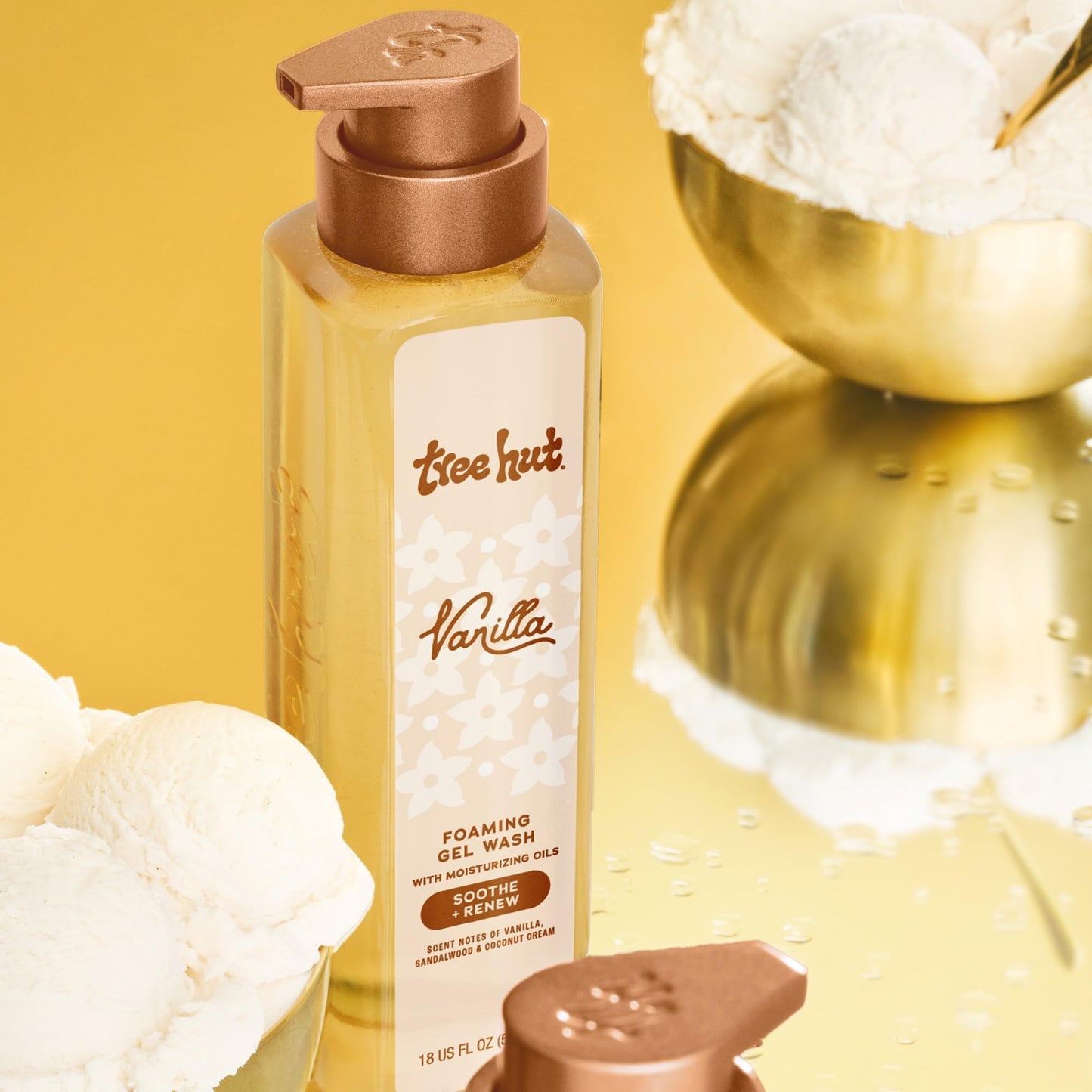 Tree Hut Vanilla Body Wash, Hydrating & Moisturizing Shower Gel with Shea Butter & Essential Oils, Soft Smooth Glowing Skin, Gentle Cleanser For All Skin Types, Self Care Gifts for Women, 18 Fl Oz
