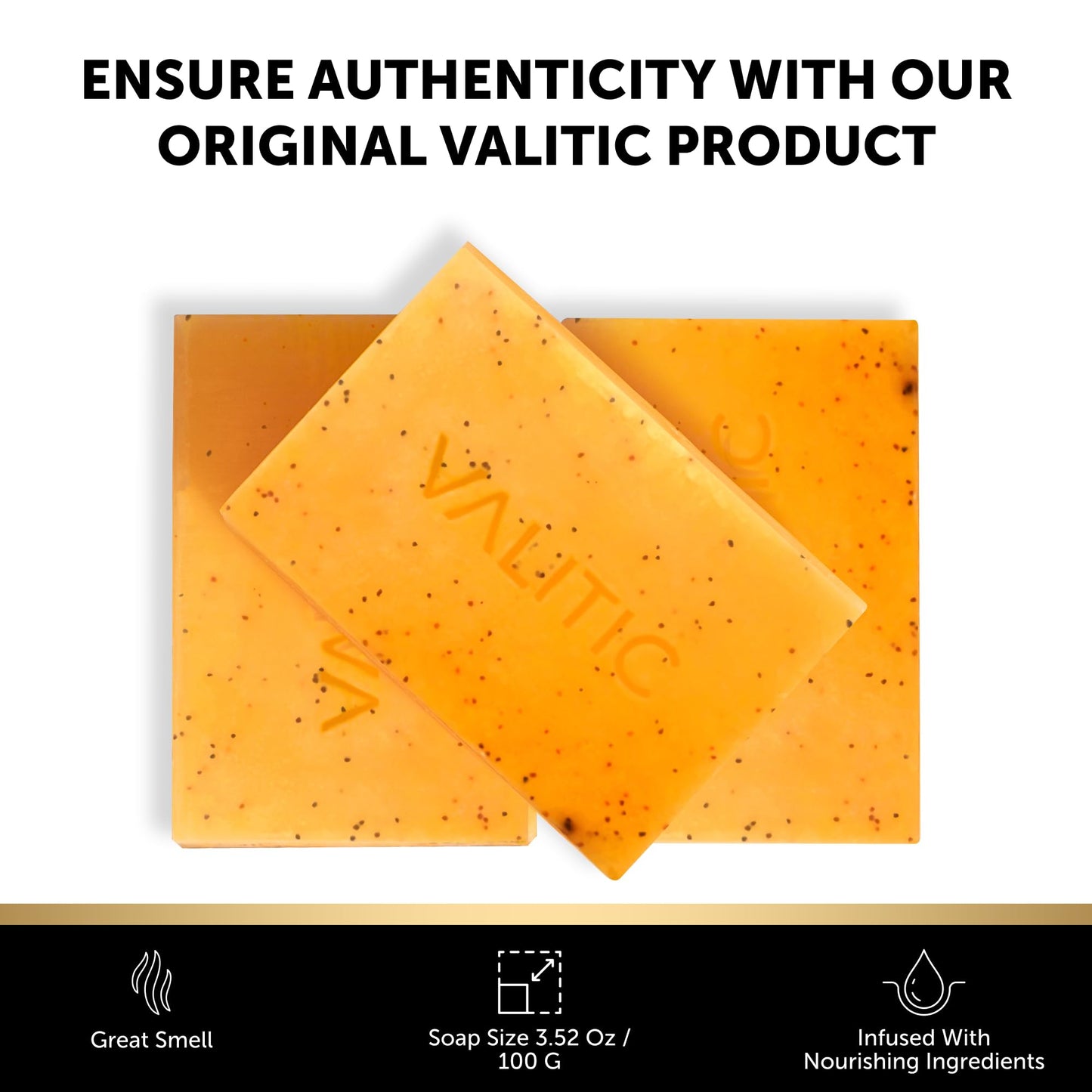 VALITIC Kojic Acid Soap - Turmeric Soap for Dark Spots for Face and Body - Exfoliating Bar for Hyperpigmentation, Skin Tone Corrector with Retinol, Vitamin C, Collagen and Hyaluronic Acid - 1 Pack