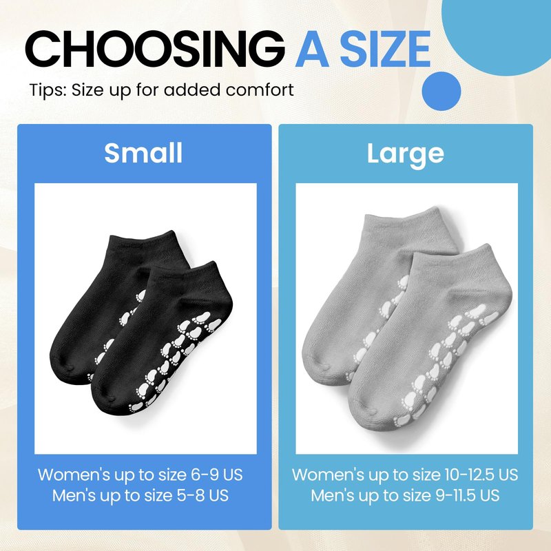 Silicone Moisturizing Socks for Women Men Large- 2Pairs Foot Moisturizer Socks for Dry Cracked Feet- Black Aloe Spa Moisture Hydrating Foot Care Socks (L Up to Size 12)