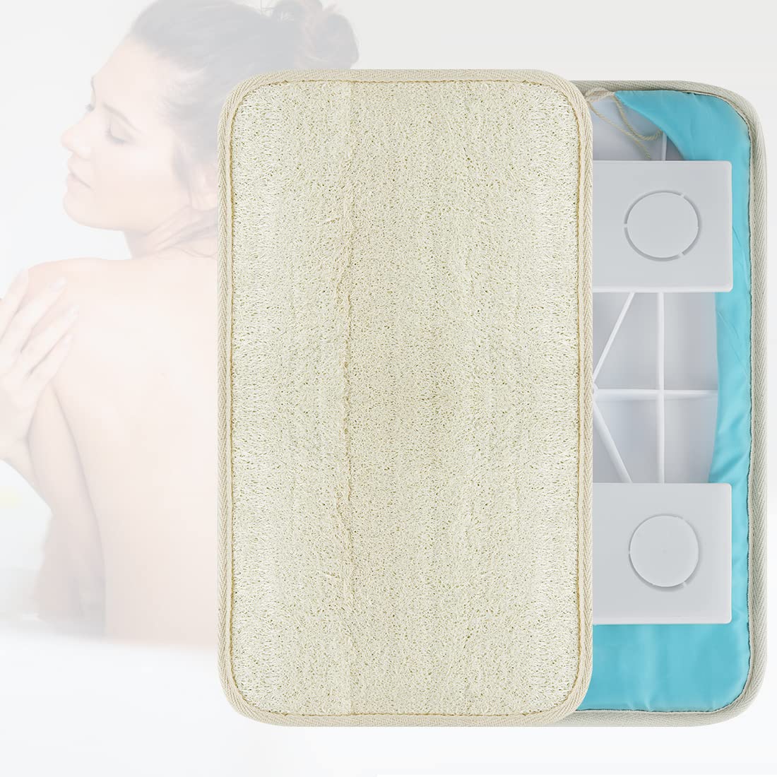 ReignSword Back Scrubber for Shower, Hands-Free Exfoliating Back Loofah Body Sponge Scrubber, Wall Mounted Back Scrubber for Shower for Men Women (Self-Adhesive Sheet or Suction Cup)
