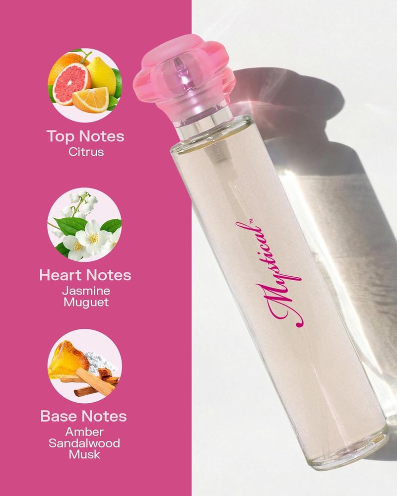 PB ParfumsBelcam Mystical Eau de Parfum Spray for Women - Sweet Fruity Floral Fragrance with Citrus, Jasmine & Amber | 1.7 Fl Oz