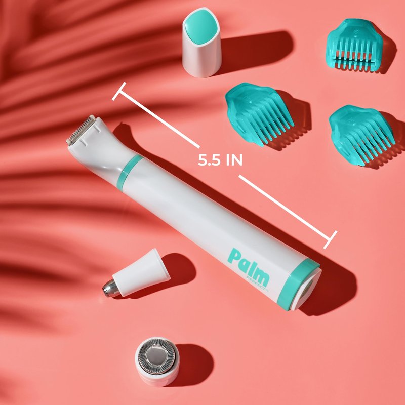 PalmPerfect All-in-One Personal Trimmer for Women – 3-in-1 Facial Hair Remover & Eyebrow Shaper – Wet/Dry Waterproof Grooming Kit with Rotary, Reciprocal & Precision Attachments
