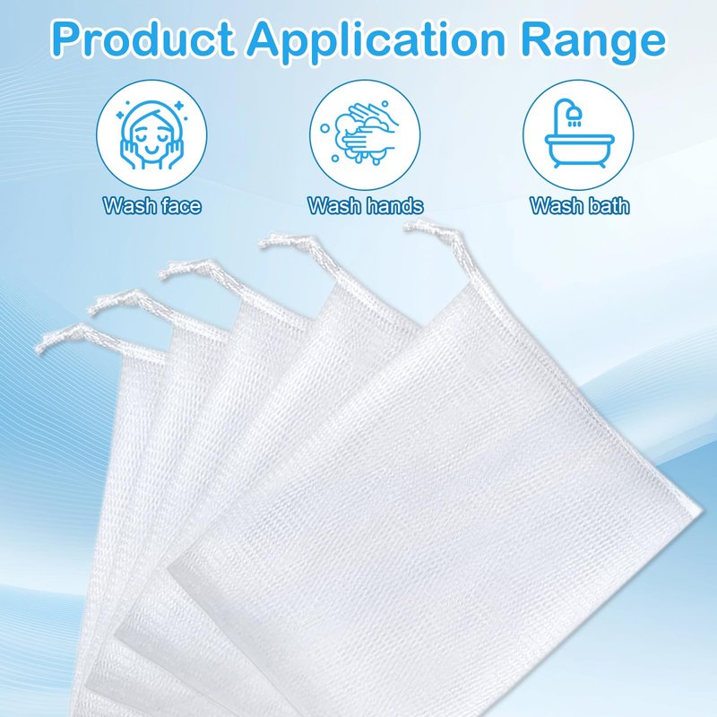 Aiuulu 40pcs Mesh Soap Bags for Soap Bars, Exfoliating Bubble Mesh Net Bars with Drawstring for Shower Face Cleansing