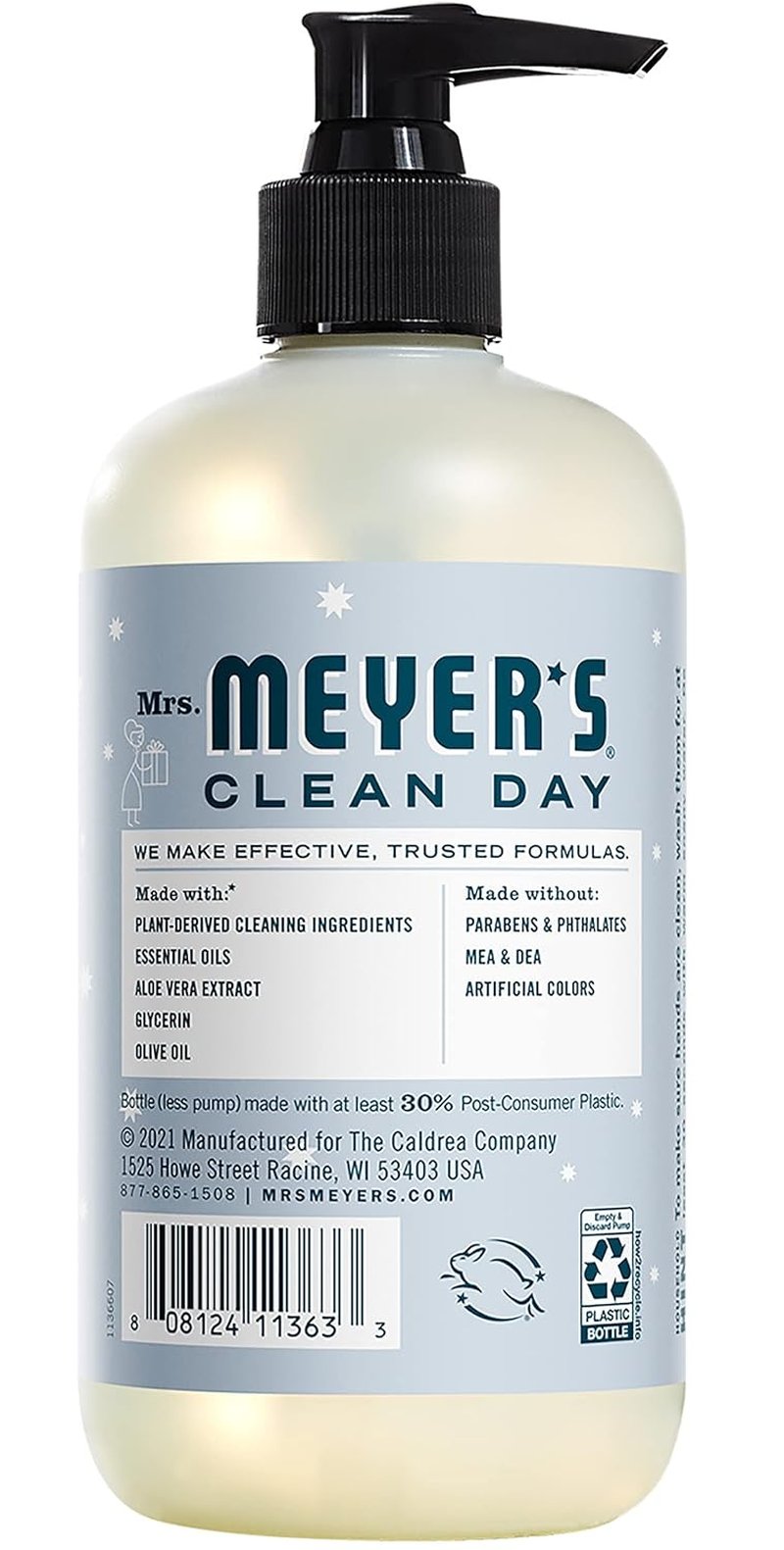 Mrs. Meyer's Clean Day Liquid Hand Soap - Snow Drop Scent | 12.5 Fl Oz (Pack of 2)