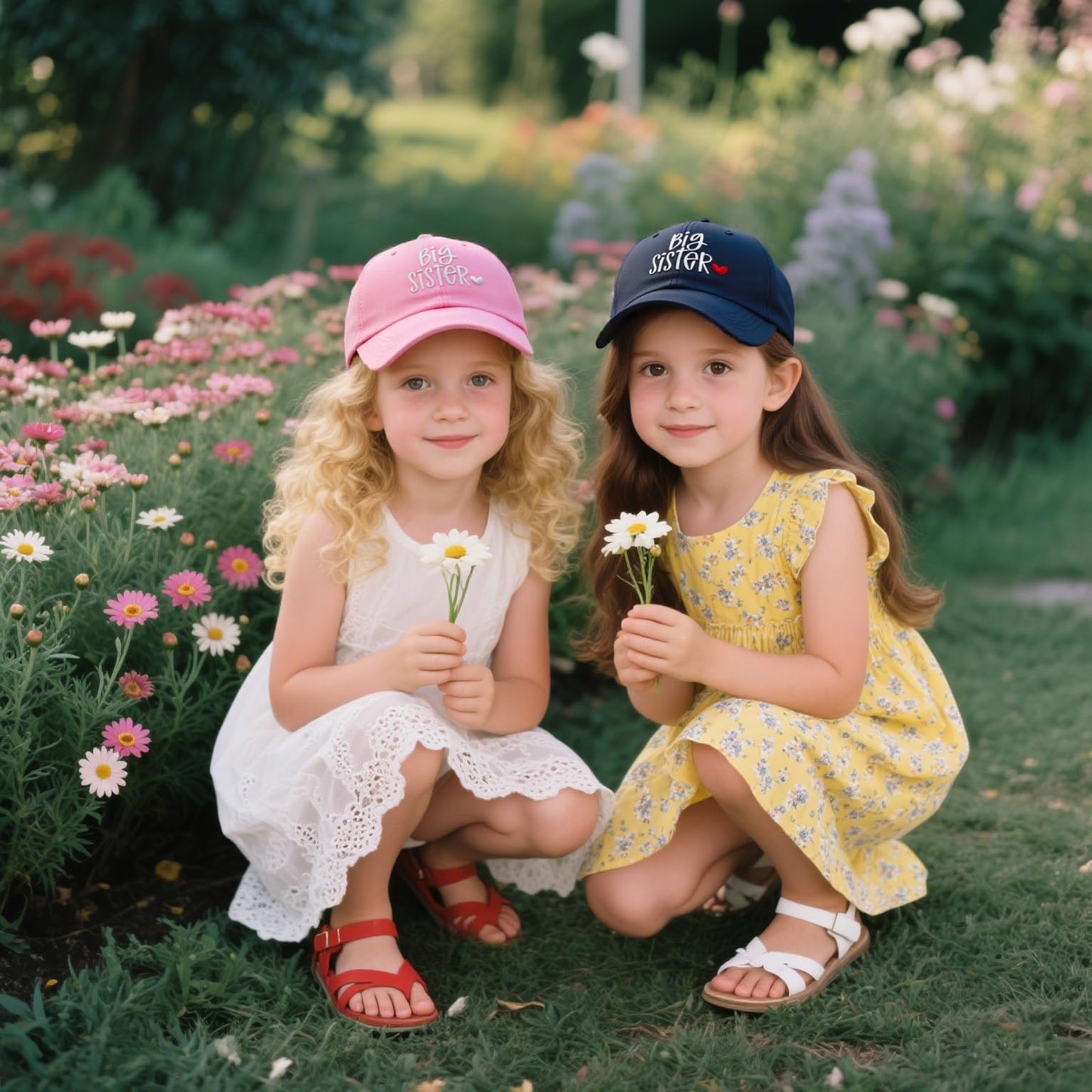 HAFOUXIGM Gift for New Sis Age 2-6, Big Sister Hat for Toddler Girls, Adjustable Embroidered Baseball Cap for Kids