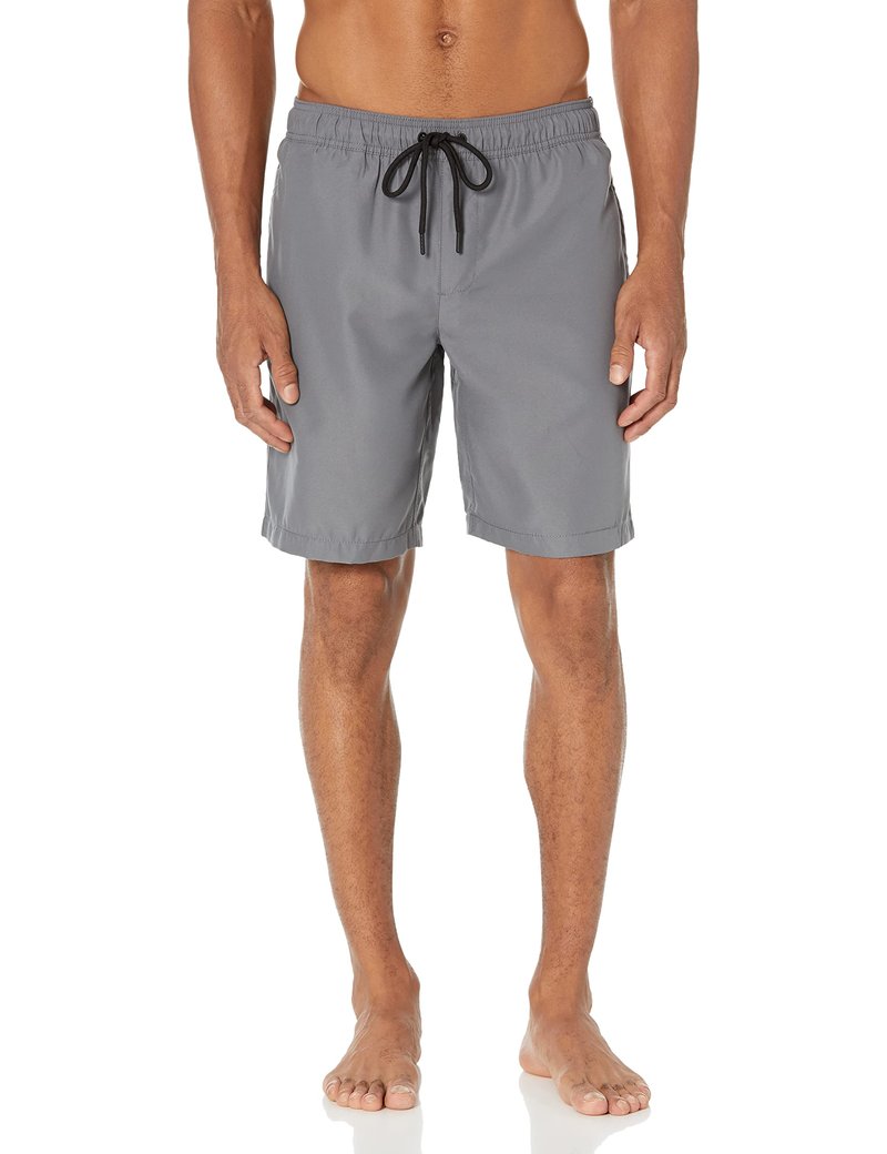 Amazon Essentials Men's 9" Swim Trunks with Mesh Lining, Pockets, Drawstring Closure, Charcoal, Large