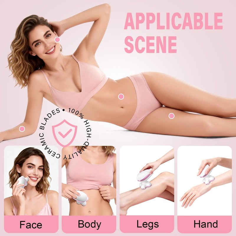 Electric Razors for Women Legs: Rechargeable Body Shaver - Waterproof Wet Dry Hair Remover - Applicable to Facial, Leg, Arm, Bikini Area