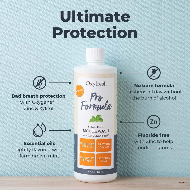 Oxyfresh Pro Formula Mouthwash - Fresh Mint Zinc Mouthrinse for Healthy Gums & Fresh Breath | 1 Gallon