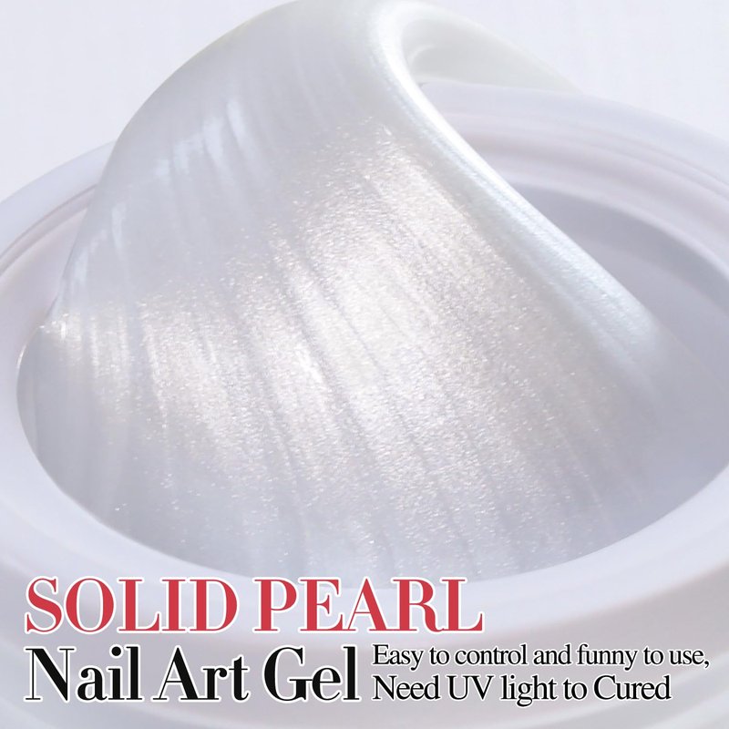 Double Rhythm 3D Nail Gel Pearl Solid Sculpting Gel for Nail Art Non-Sticky Hard Gel for Building Carving Molding Nail Extension Soak Off UV/LED Nail Art Salon Home DIY 0.5 Oz (Silver-Silk 01)