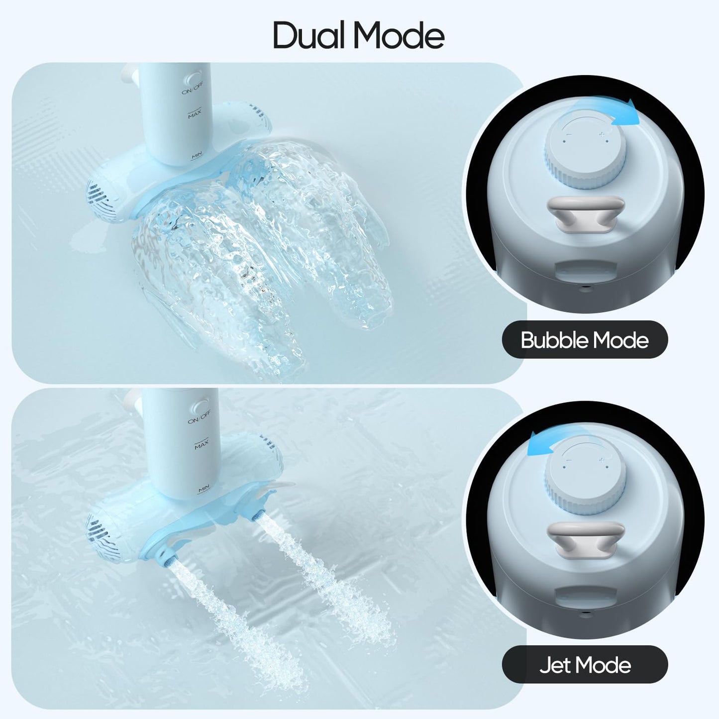 Bath Jets for Tub, YOLID Portable Bath Spa Massager with Jet&Bubble Modes, 3-Speed Adjustable Dual Nozzles Rechargeable Bathtub Bubble Jet for Muscle Relaxation, Bathtub Jacuzzi at Home