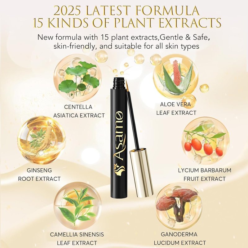 Eyelash Growth Serum – Natural Lash Enhancer with 15 Plant Extracts for Longer Thicker Fuller Lashes Nourishing Formula to Enhance Natural Beauty Hypoallergenic Oil Free lash growth serum -3ml