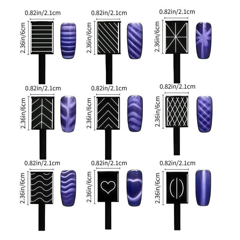 CllyCnny Cat Eye Magnet for Nails Set:15PCS Cateye Gel Nail Polish Magnet Wand , Polish Cateye Magnetic for Nails, Cat Eye Magnetic Sticks Nail Art Design Tools