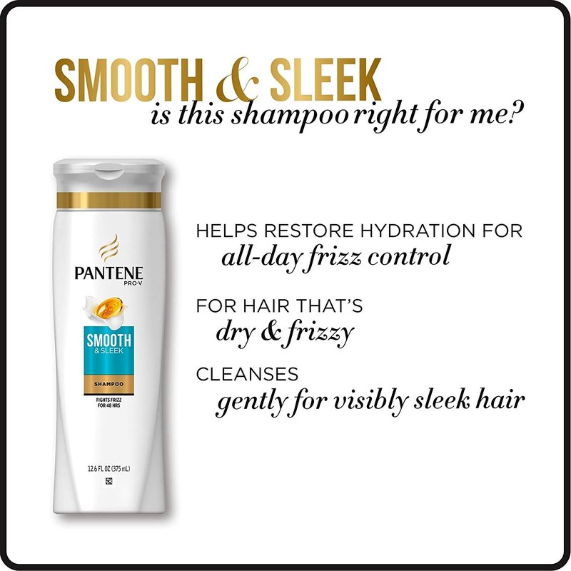 Pantene Pro-V Smooth & Sleek Shampoo, 25.4 fl oz