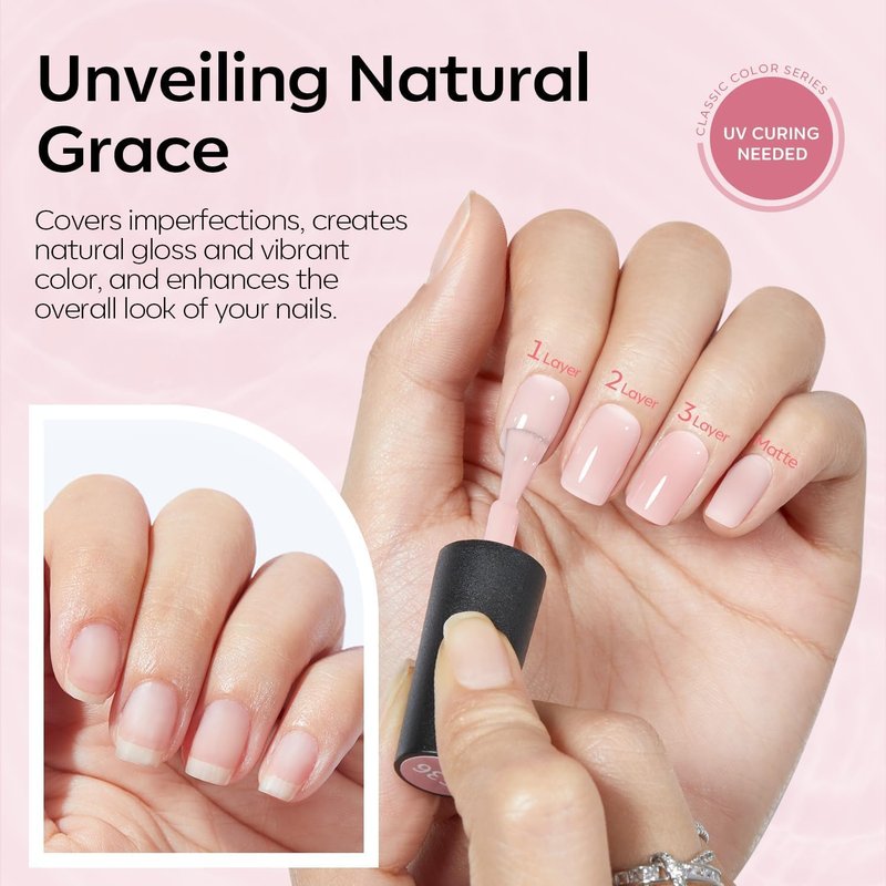 modelones French Tip Gel Nail Polish Set 2 Pcs 15ml Black and Milky Pink French Manicure Kit Sheer Pink Soak Off U V LED Jelly Base Color Gel Polish Nail Art Home DIY Gift for Women