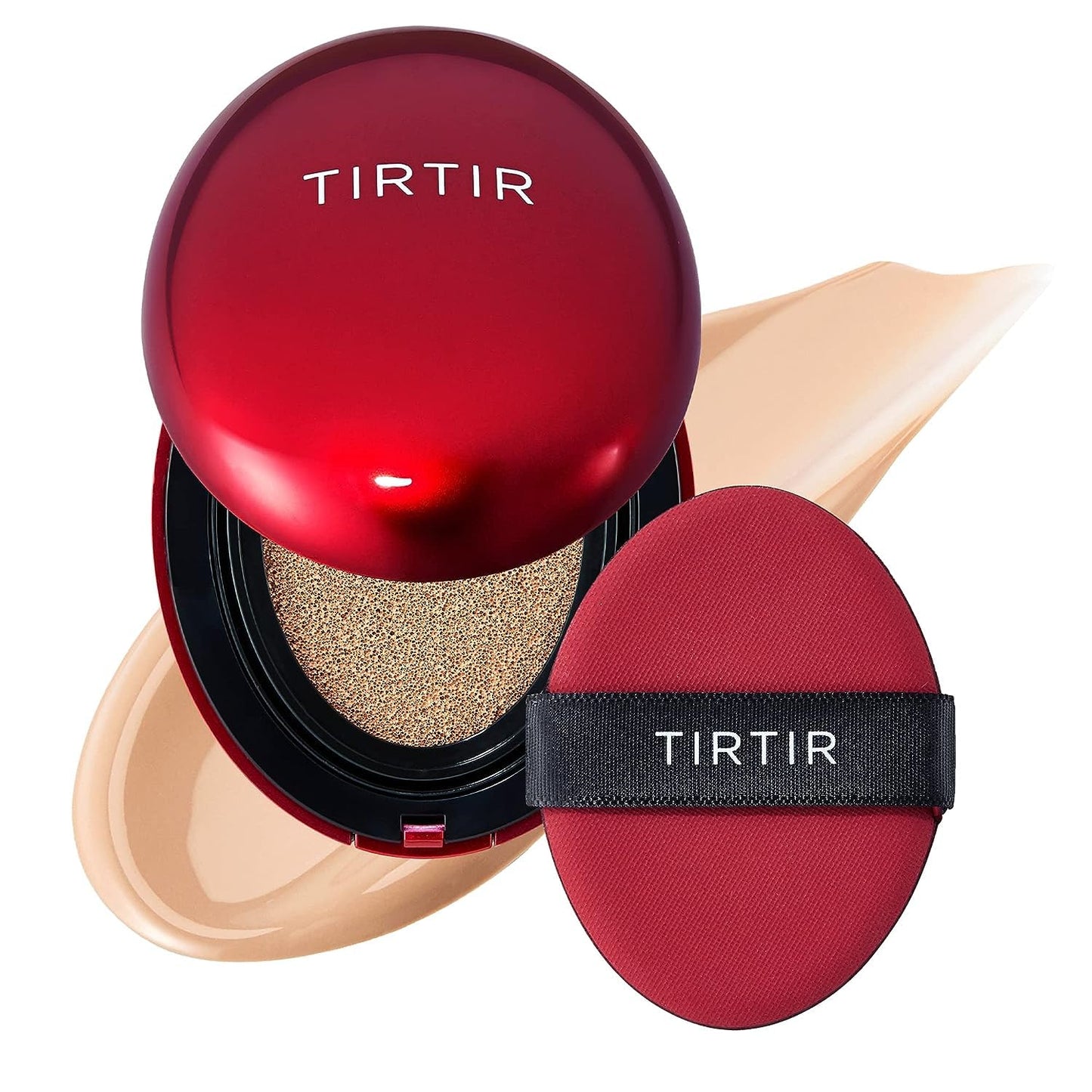 TIRTIR Cushion Foundation - Full Coverage BB Makeup for Weightless Skin | Satin Glow Finish, #23N Sand, 0.63 Fl Oz