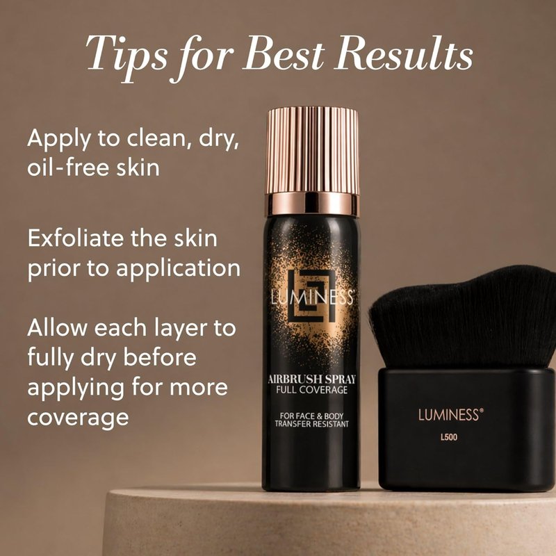 LUMINESS Airbrush Body Coverage Perfector - Waterproof Tattoo Concealer & Full Coverage Foundation | 18-Hour Wear