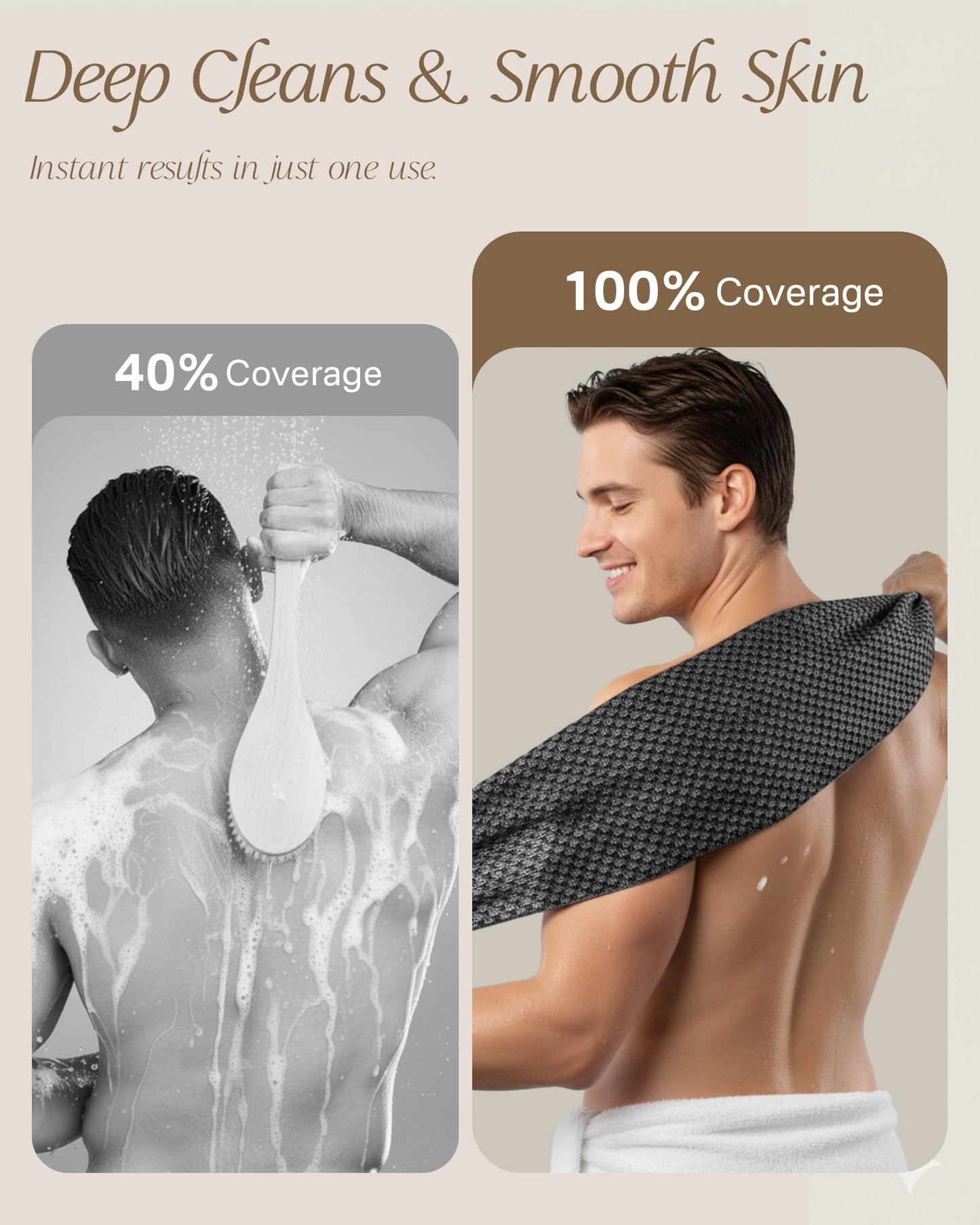 Yiclick Exfoliating Body Scrubber, Back Scrubber for Shower Bath,Exfoliating Body Scrubber and Back Scrubber for Shower （vine）
