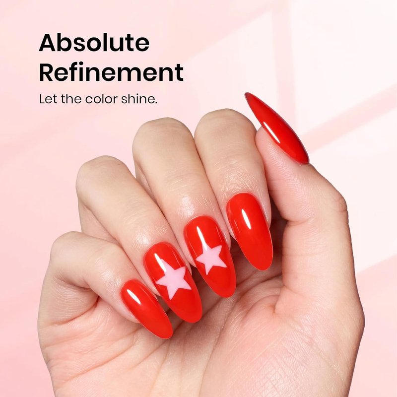 Beetles Red Gel Polish - Bright Red Soak Off UV LED Nail Polish | 15ML Long-Lasting Summer Manicure