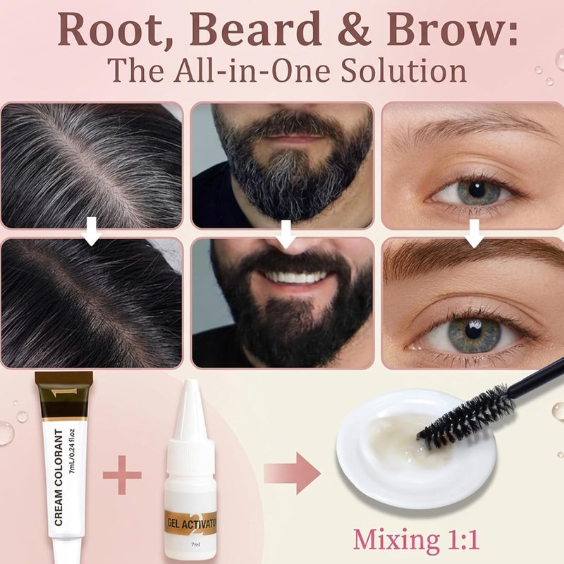 Natural Eyebrow & Eyelash Coloring Kit - Instant Salon Results, Easy DIY | 7ml Black