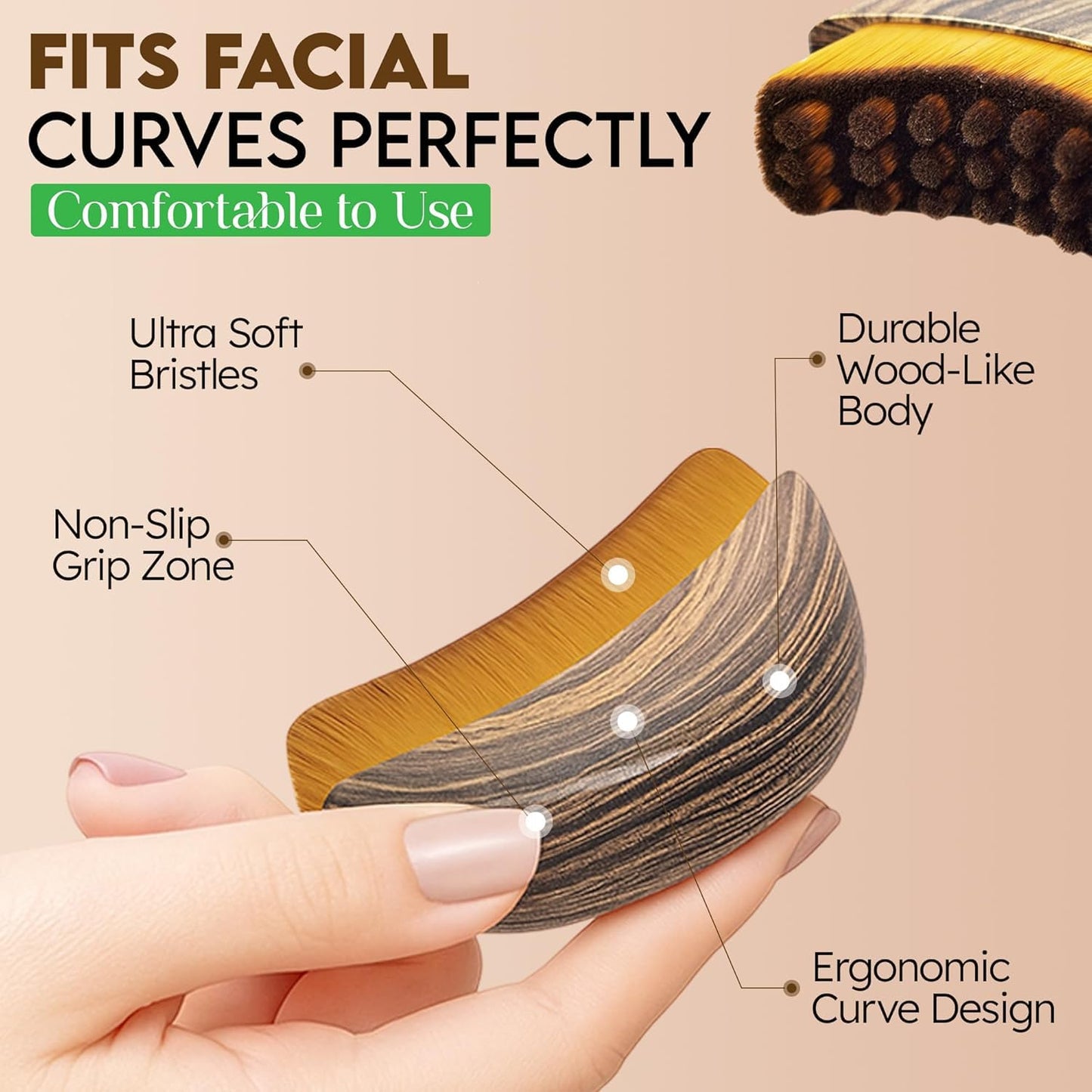 JBSZTH 2-Pack Lymphatic Contour Face Brush, Lymphatic Drainage & Contour Face Massage Brush Set for Gua Sha, Puffiness Reduction, Glowing Skin, Gentle Daily Facial and Body Massage Tool
