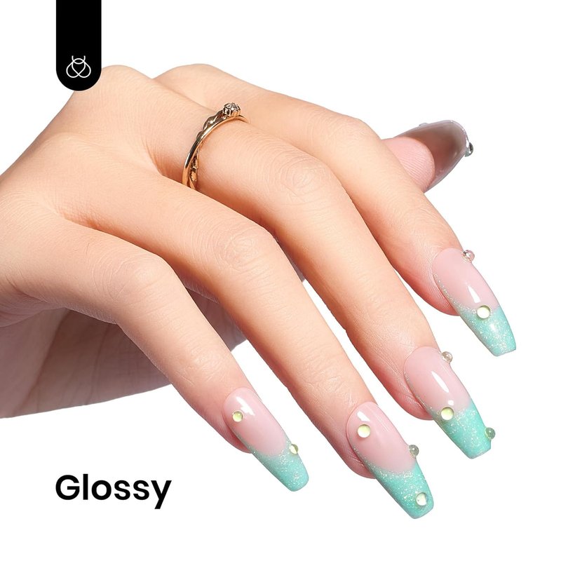Beetles Mint Green Gel Polish - 15ml Spring Glitter Nail Polish with Mermaid Turquoise Shimmer