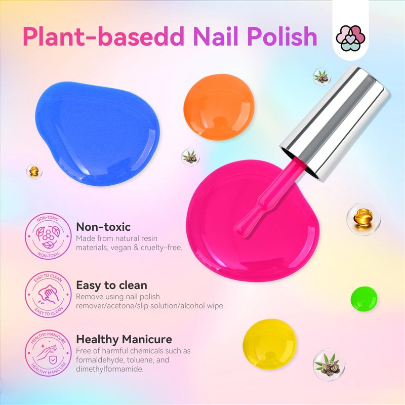 SAVILAND Neon Nail Polish Set: 12 Colors Bright Summer Nail Polish with 2Pcs Base Top Coat Hot Pink Yellow Green Quick Dry Nail Polish Kit Regular Fingernail Polish Pack for Beginner DIY Home Salon