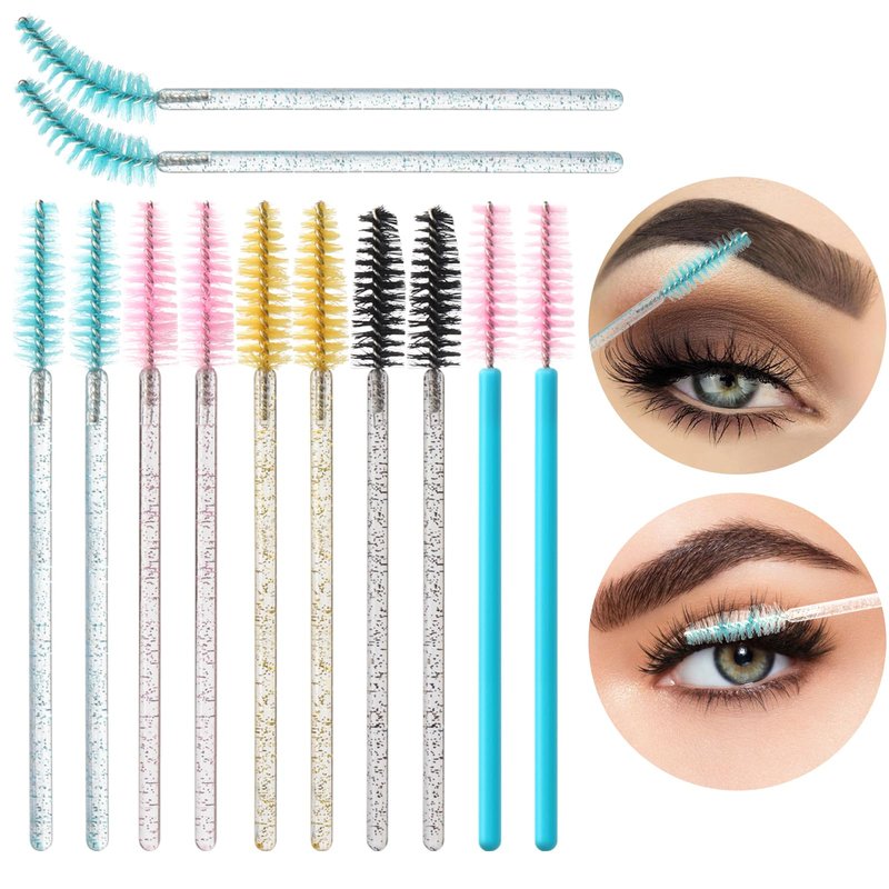 500PCS Disposable Eyelash Brushes - Upgraded Mascara Wands & Makeup Applicators Kit for Eyelash Extensions Makeup and Eyebrow Grooming