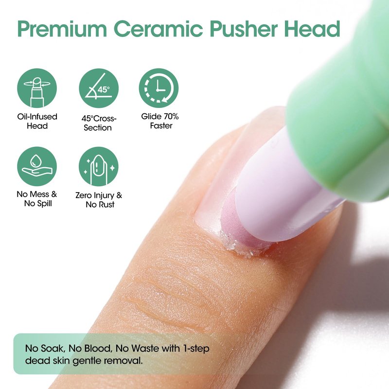 Gellen 6ml Ceramic Cuticle Oil Pusher Pen, Cuticle Remover & Cuticle Oil Pen, Nail Care Pen for Hangnails & Damaged Nails, Gentle Cuticle Pusher Tool for Beginners, Jasmine Scent