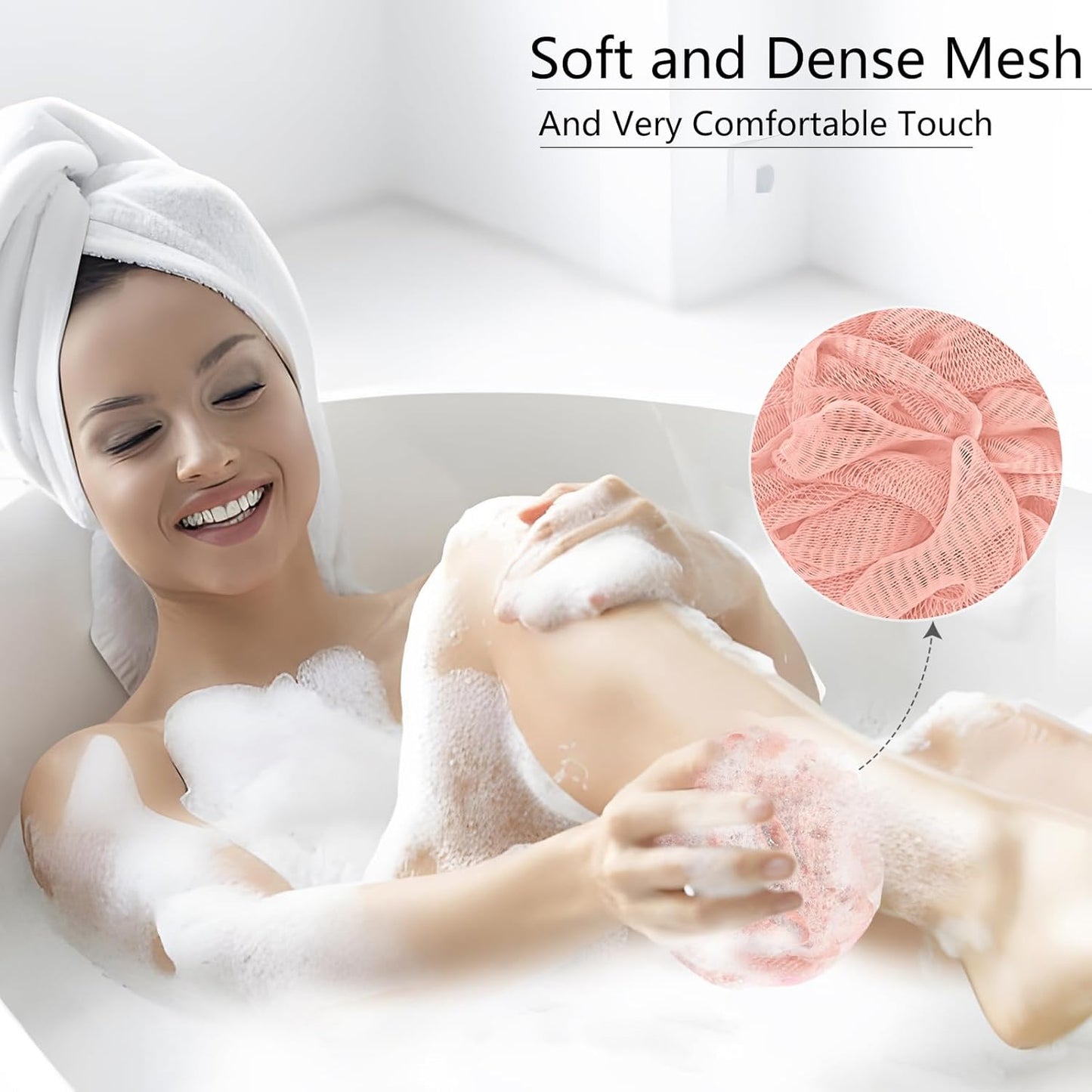 Yoget Shower Loofah Sponges - 4 Pack Exfoliating Bath Sponges for Cleansing & Soothing Skin