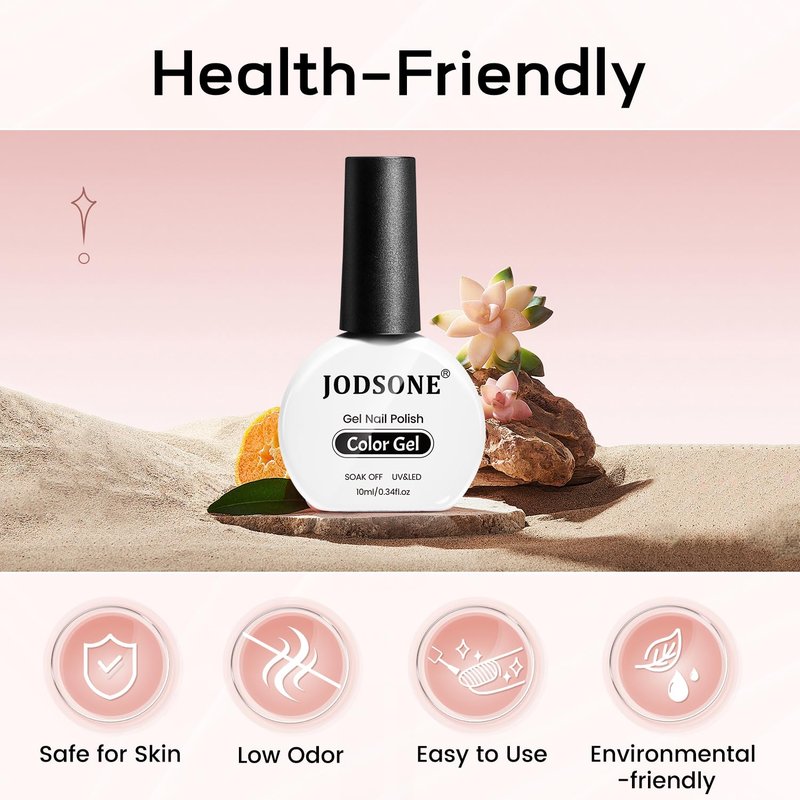 JODSONE Jelly Wheat Gel Nail Polish 10ml Pale Nude Soak Off LED Nail Polish Nail Color Salon Quality Long-Lasting Vegan & Cruelty-Free Low Odor Need U V Lamp Curing