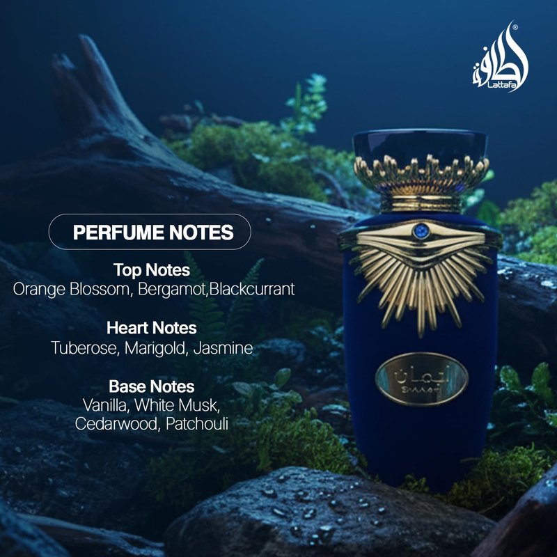 Lattafa Emaan Eau de Parfum Spray - Unisex Fragrance, 3.4 Ounce | Long-Lasting Scent