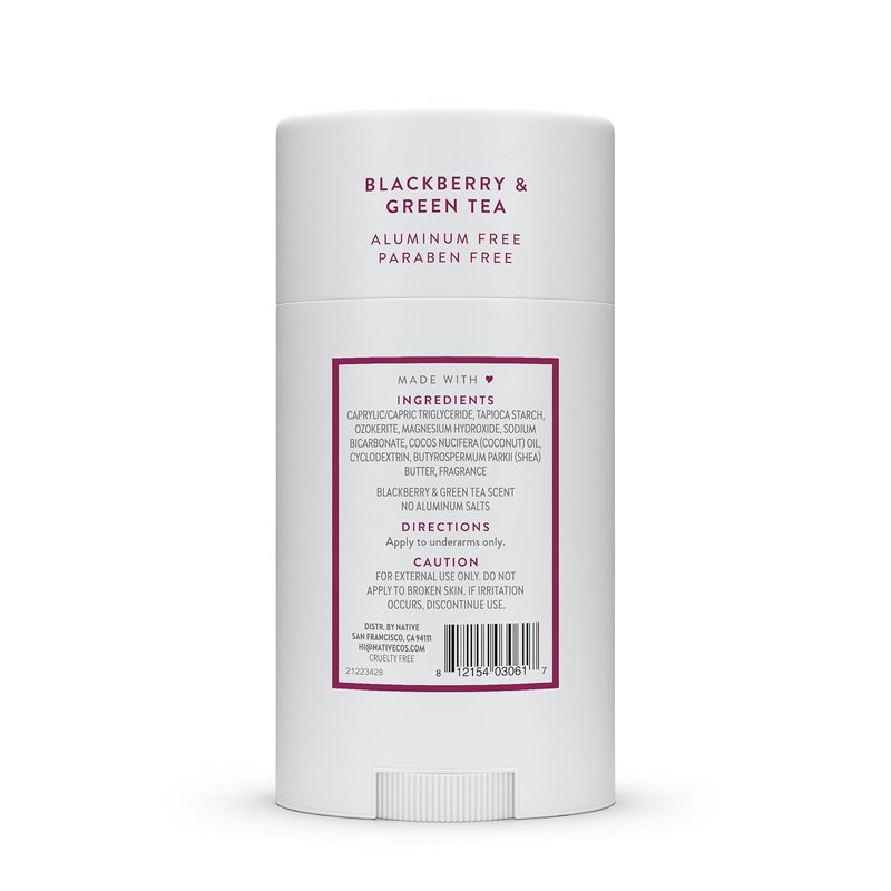 Native Deodorant - 72 Hour Odor Control | Aluminum-Free, Naturally Derived Ingredients - Blackberry & Green Tea, 2.65oz