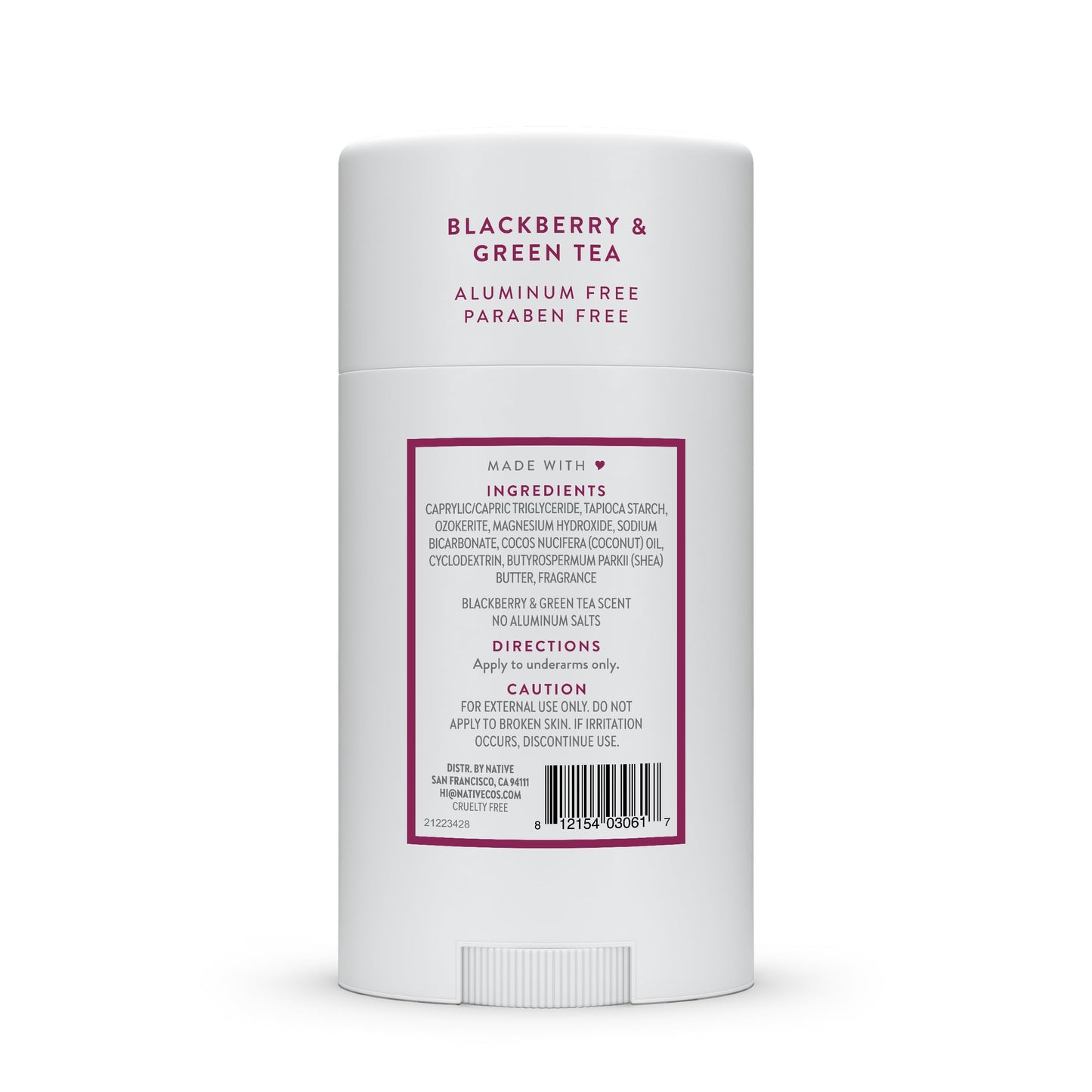 Native Deodorant Contains Naturally Derived Ingredients, 72 Hour Odor Control, Deodorant for Women and Men, Aluminum Free, Blackberry & Green Tea 2.65oz