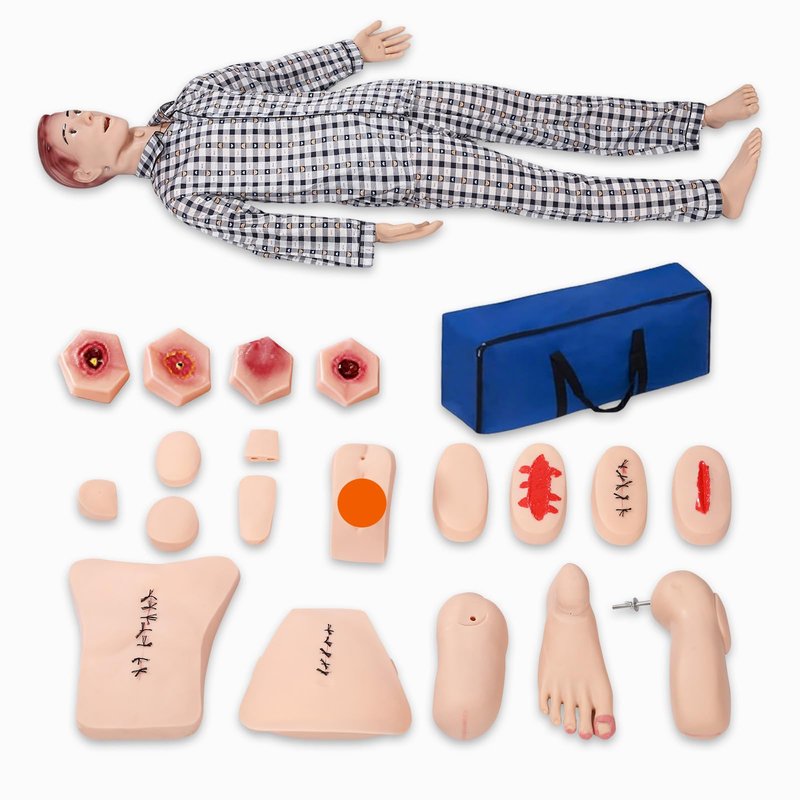 Medical Mannequin for Training – Nursing Manikin Full Body Trauma Patient Care Manikin Simulator with CPR, Catheterization & Wound Care Practice for Nursing Students & Medical Schools